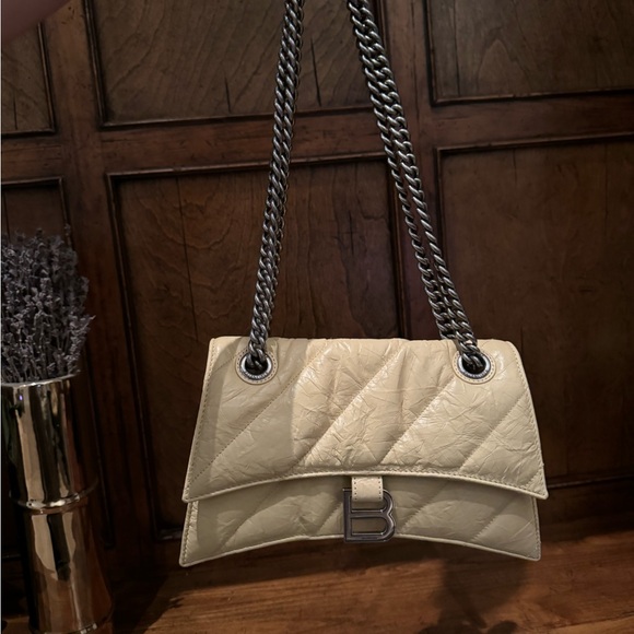 Balenciaga Crush Quilted Small Chain Bag light yellow NWT - Picture 2 of 15